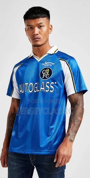 Chelsea FC 1996–1997 Blue Vintage Football Jersey – Autoglass Shirt