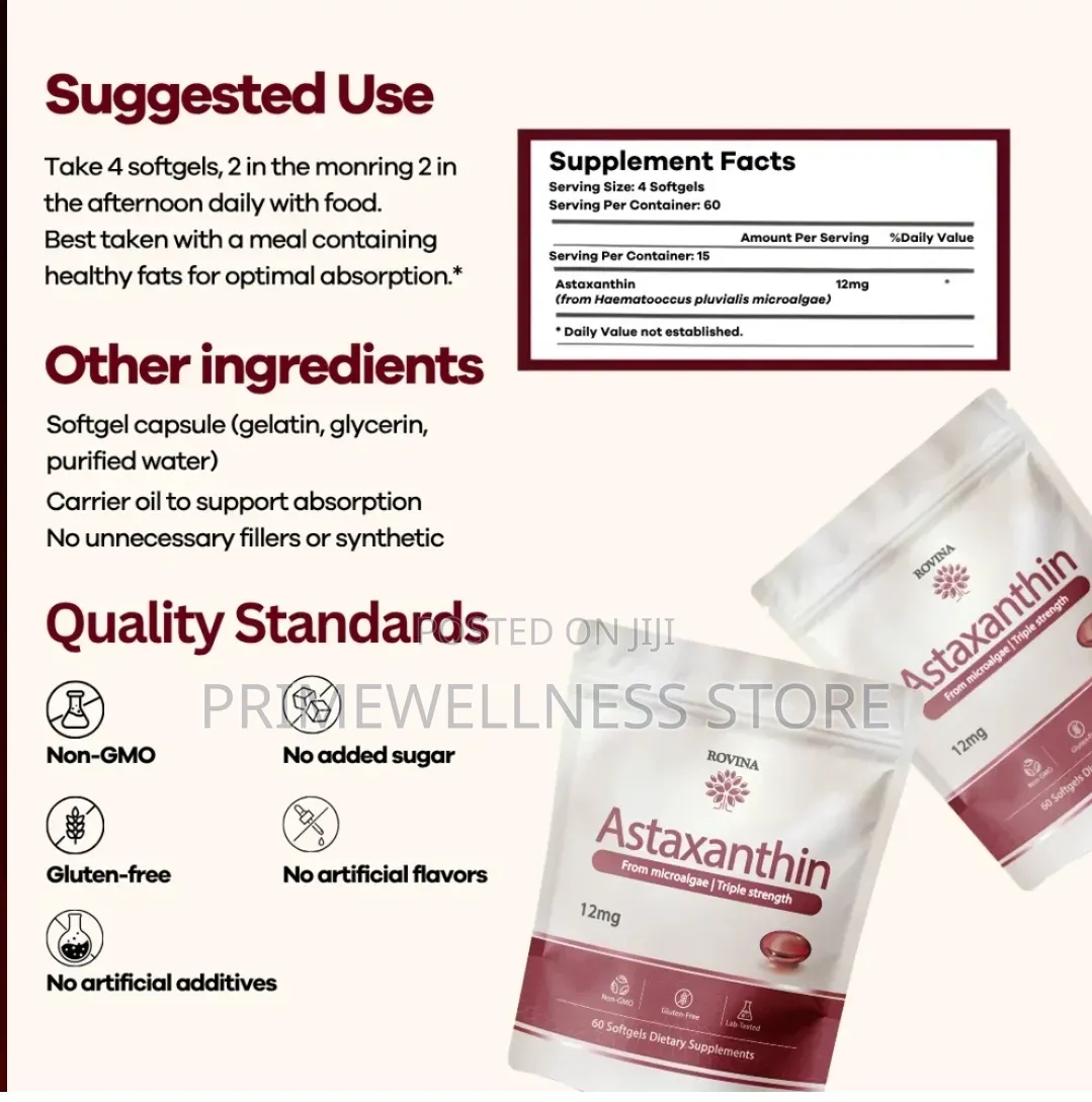 ROVINA Astaxanthin From Microalgae 12 Mg Softgel