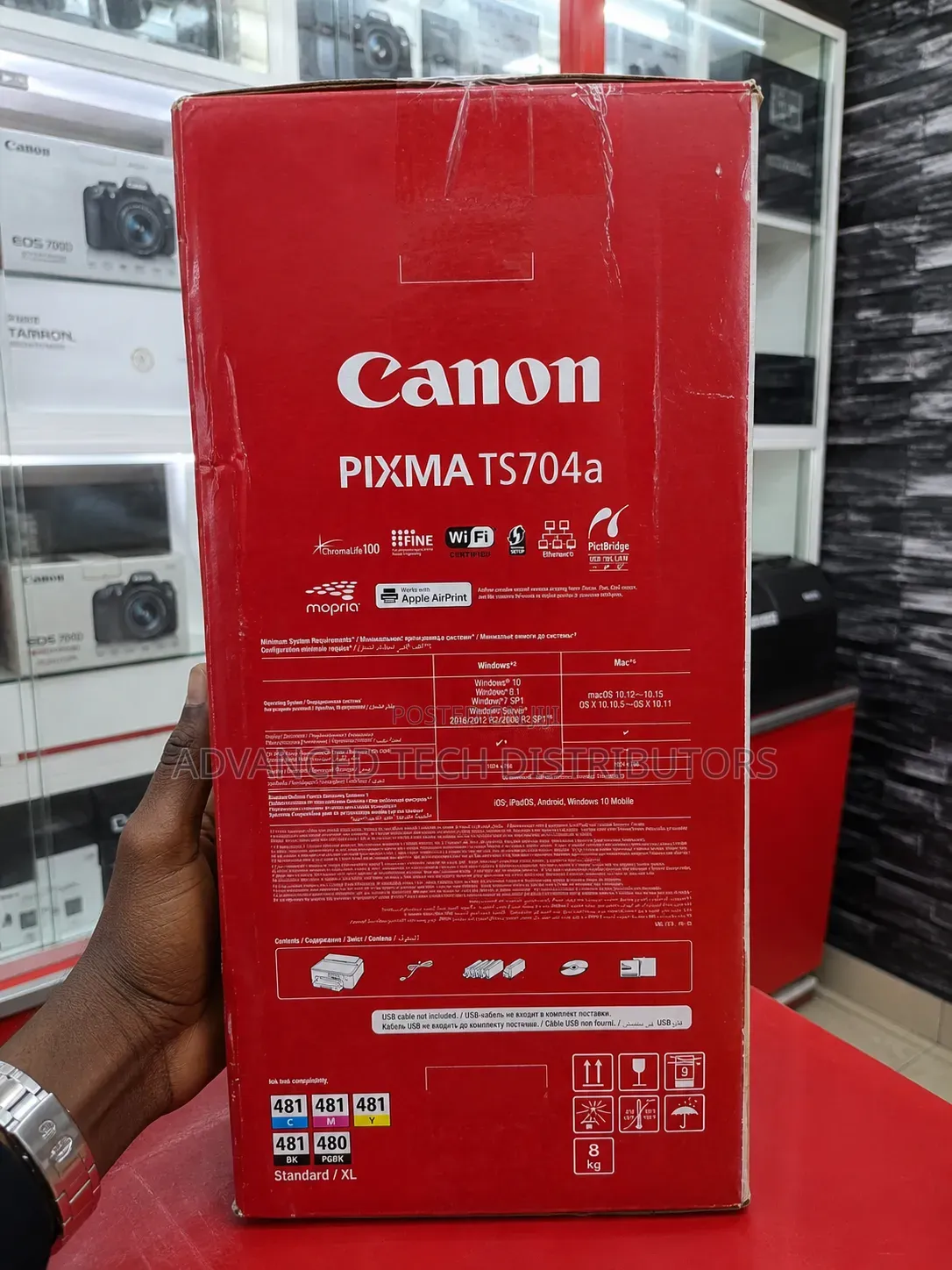 Canon Printer Pixma Ts704a Wireless Plastic IDCard/Photo/Cd/A4 Printer
