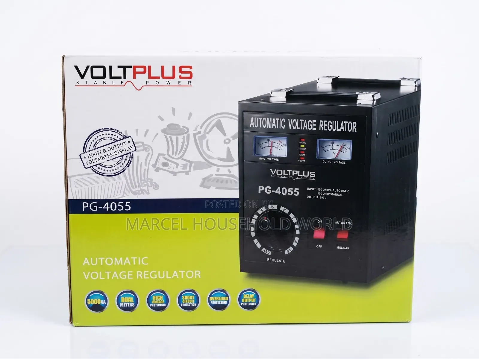 Voltplus 5000VA Automatic Voltage Regulator (Stabilizer)–Model PG-4055