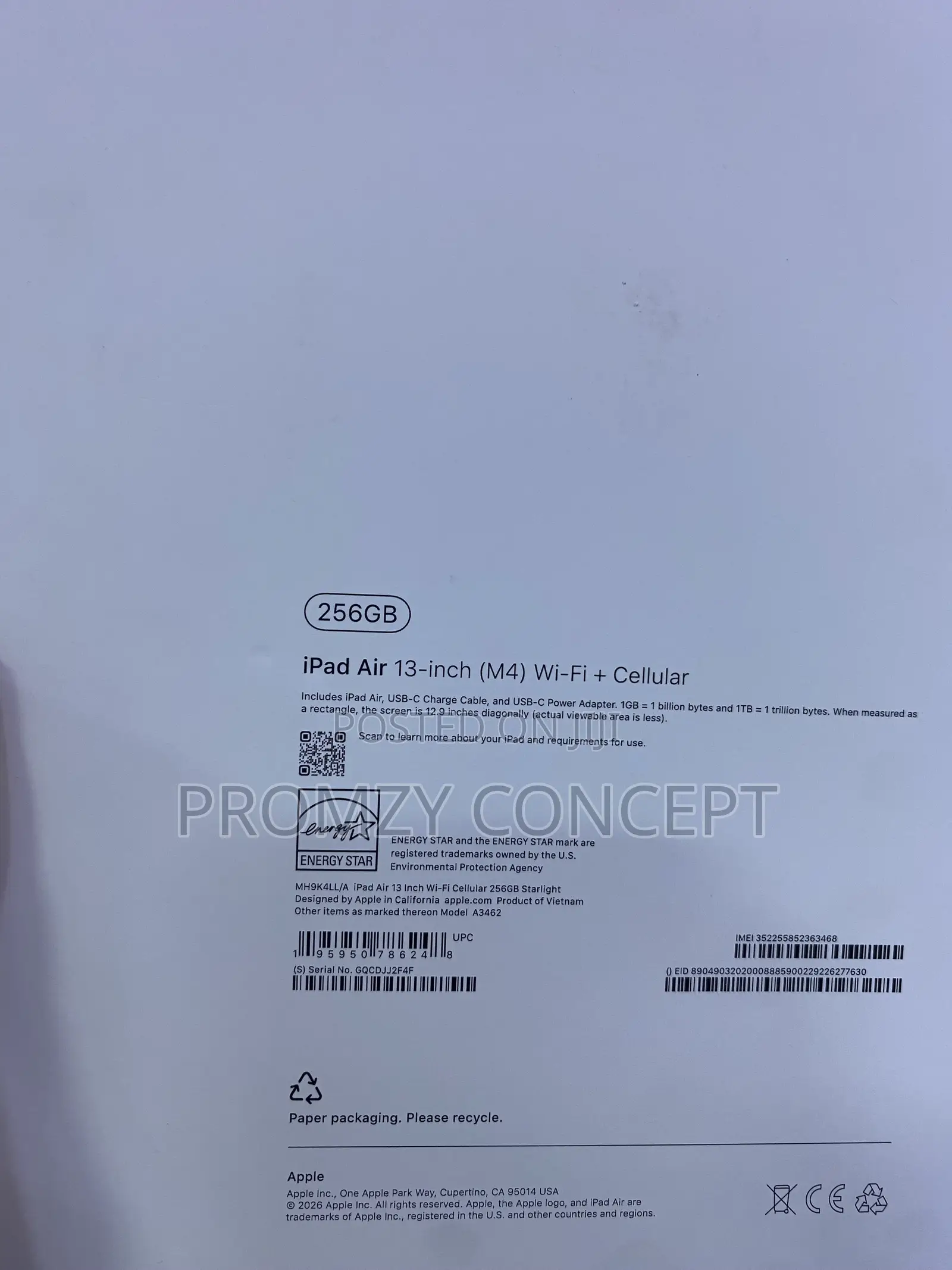 New Apple iPad Air 13 (2025) 256 GB
