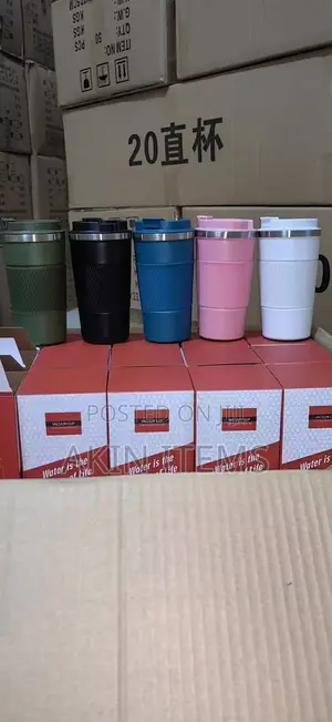 Insulated Coffe Mug With Stripes