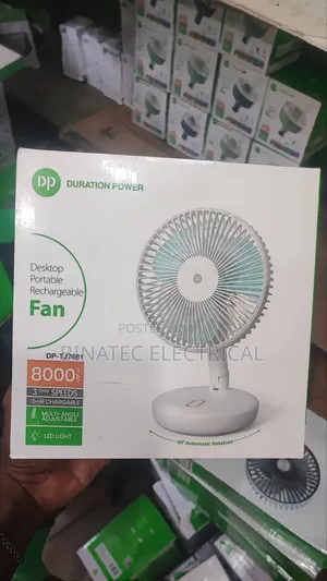 Desktop Rechargeable Fan + Led | Long Lasting Power-Automatic Rotation