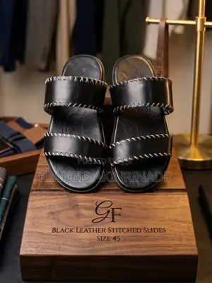 Black Stiched Slide