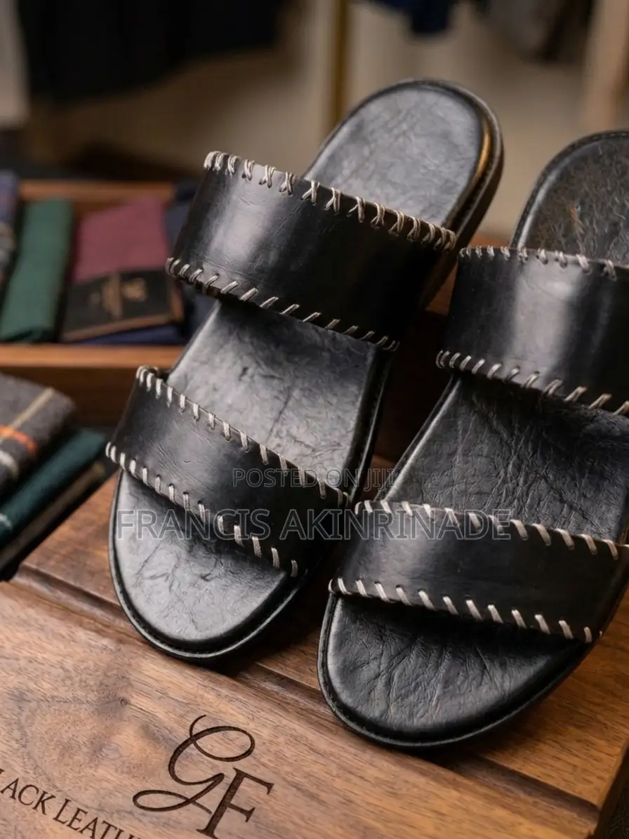 Black Stiched Slide