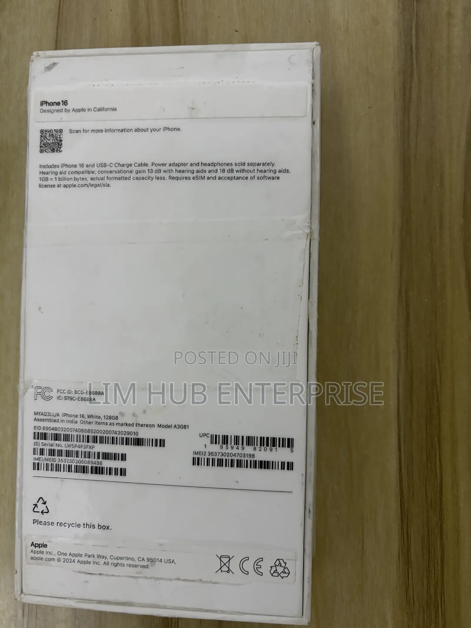 Apple iPhone 16 128 GB White