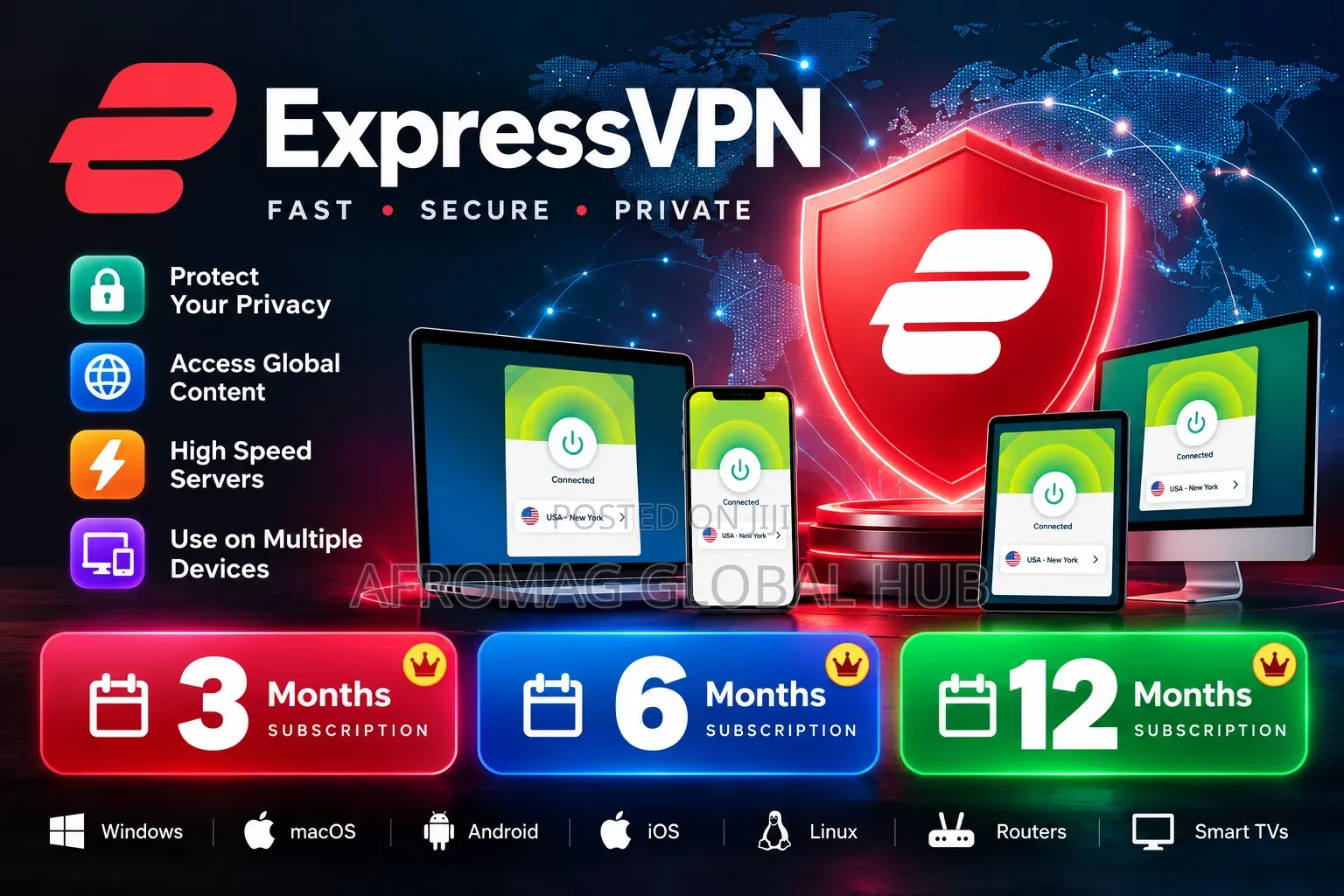 ExpressVPN | ANDROID IOS PC MAC | Multiple Devices | 12Monthe