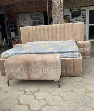 6 by 6 Special Padded Bedframe With 2 Bedside Drawers