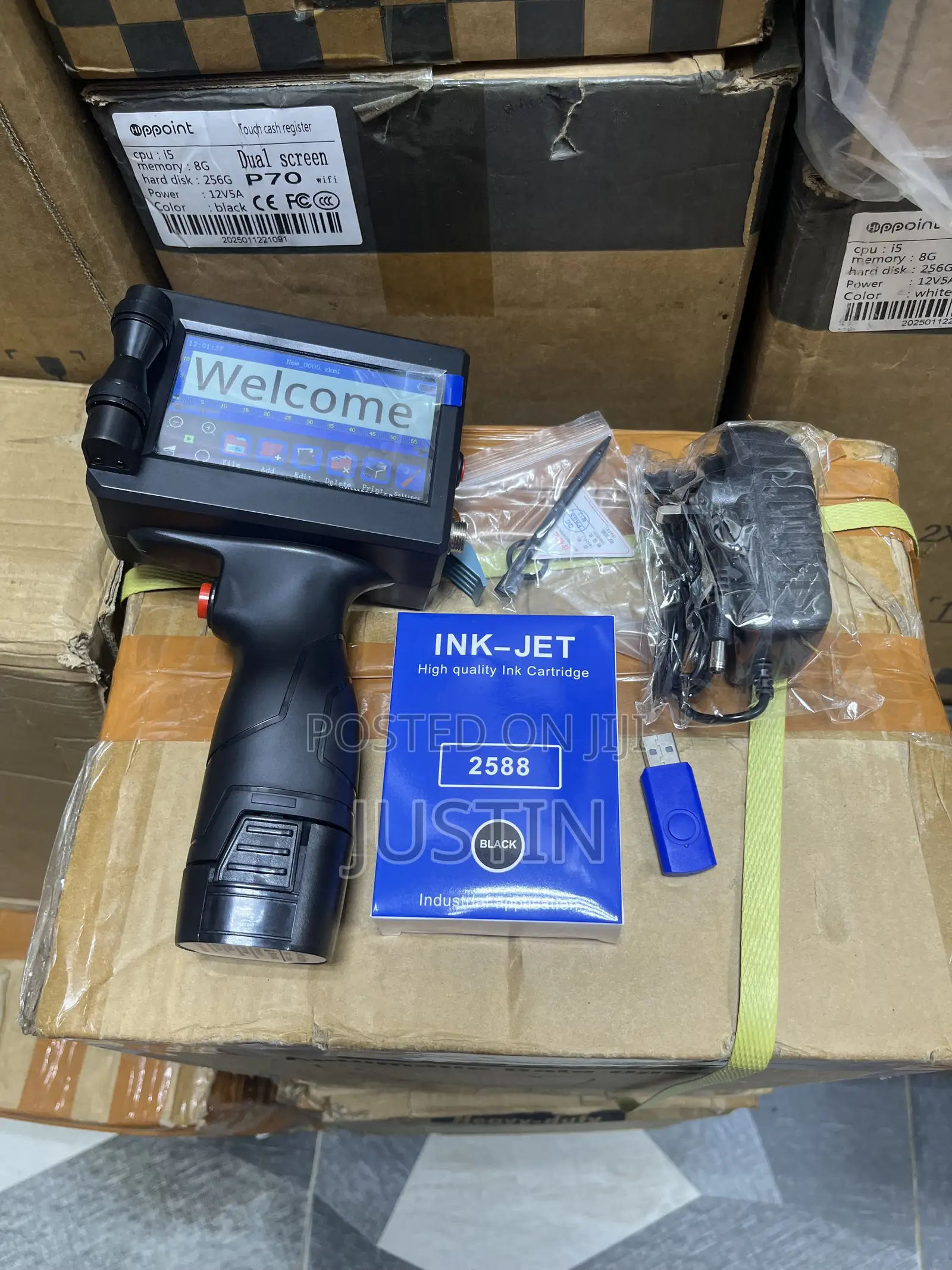Handheld Inkjet Printer, Prints QRCode, Barcode, Production Date &Time