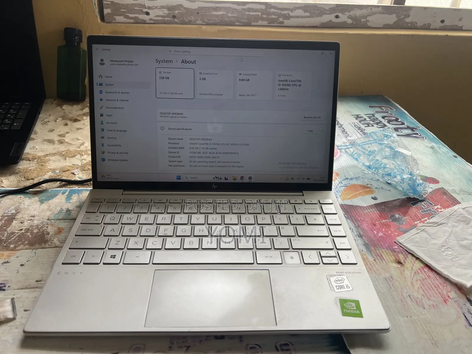Laptop HP Envy 13 8GB Intel Core i5 SSD 256GB