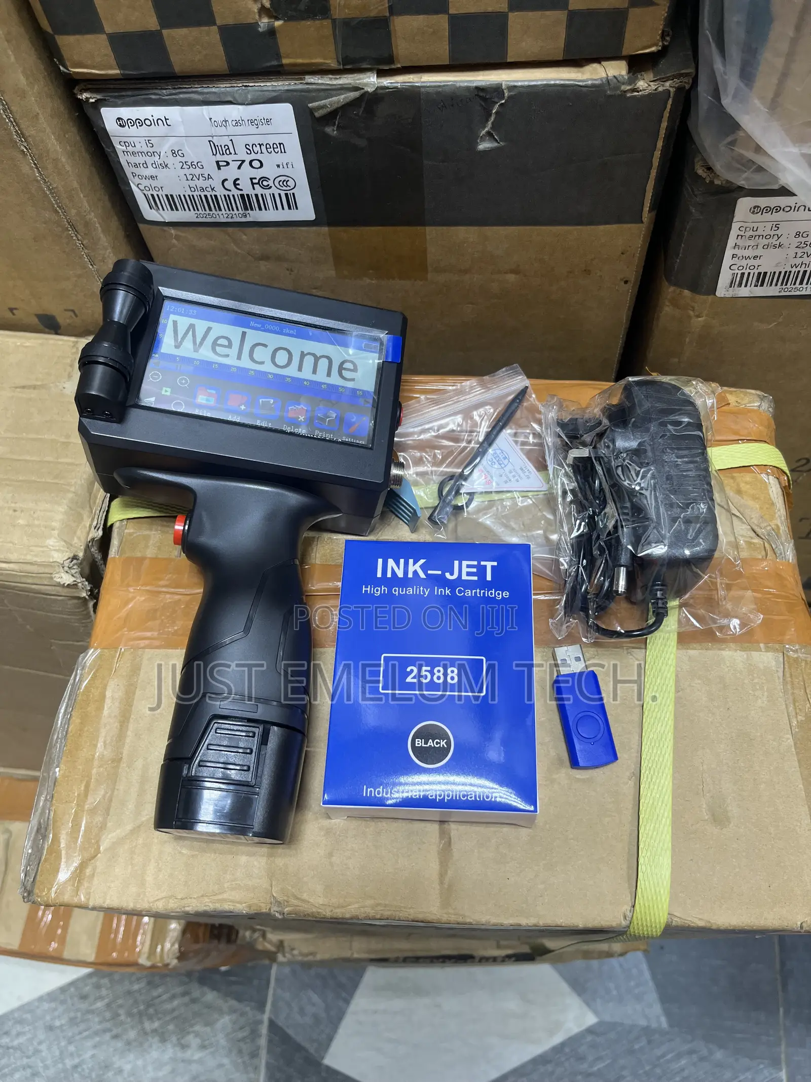 Handheld Inkjet Printer, Prints QRCode, Barcode, Production Date &Time