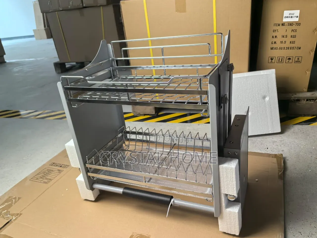 Grey Pull Down Plate Rack
