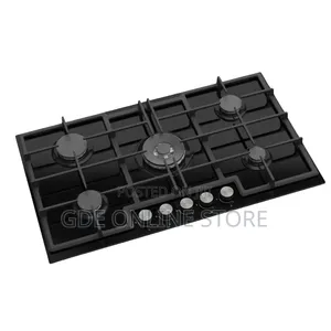 Maxi Tabletop Gas Cooker 5 Burners (ED045) Black Glass Edge Model