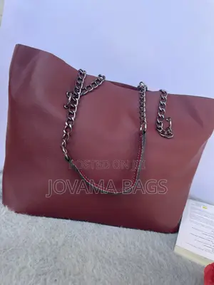 Burgundy Women’s Tote Bag With Chain Handles