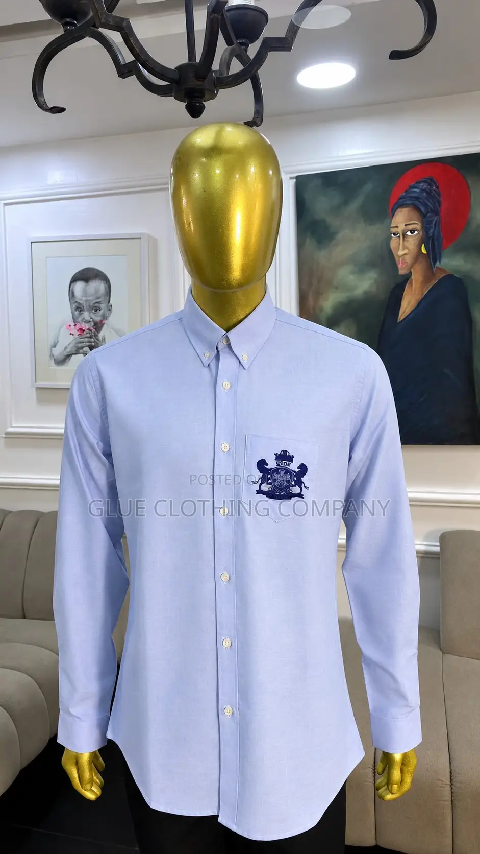 Skyblue Oxford Crested Shirt