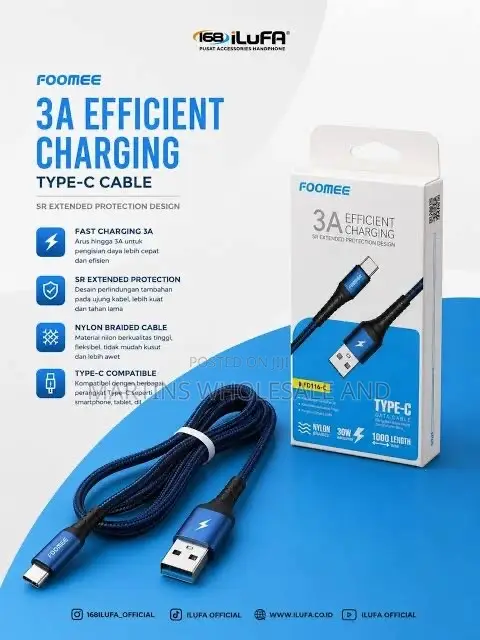 Shows Foomee Fast-Charging and Data Cable Boxes Held in a Person's Han