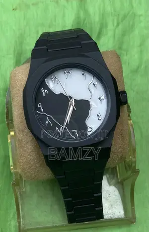 Valenzo Arabic Black Luxury Wristwatch With Box and Instrument