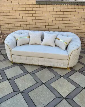 Luxury Cream & Gold Velvet Chesterfield Sofa