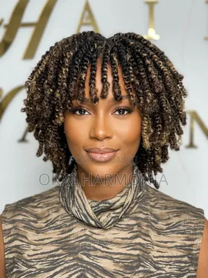 Neatly Braided Fringe Kinky Bob