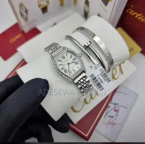 Gift Ideas for Her , Silver Chain Wristwatch & Bracelets
