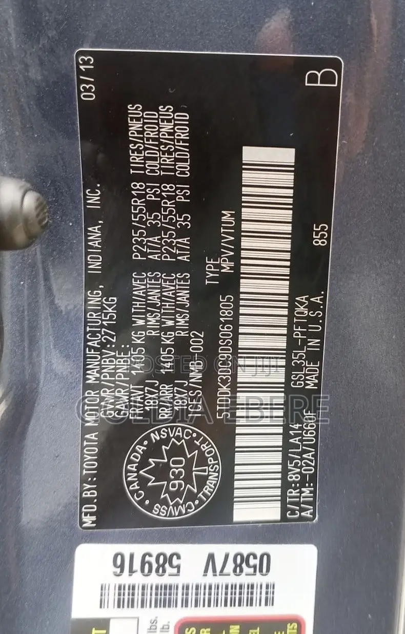 Toyota Sienna 2013 Blue