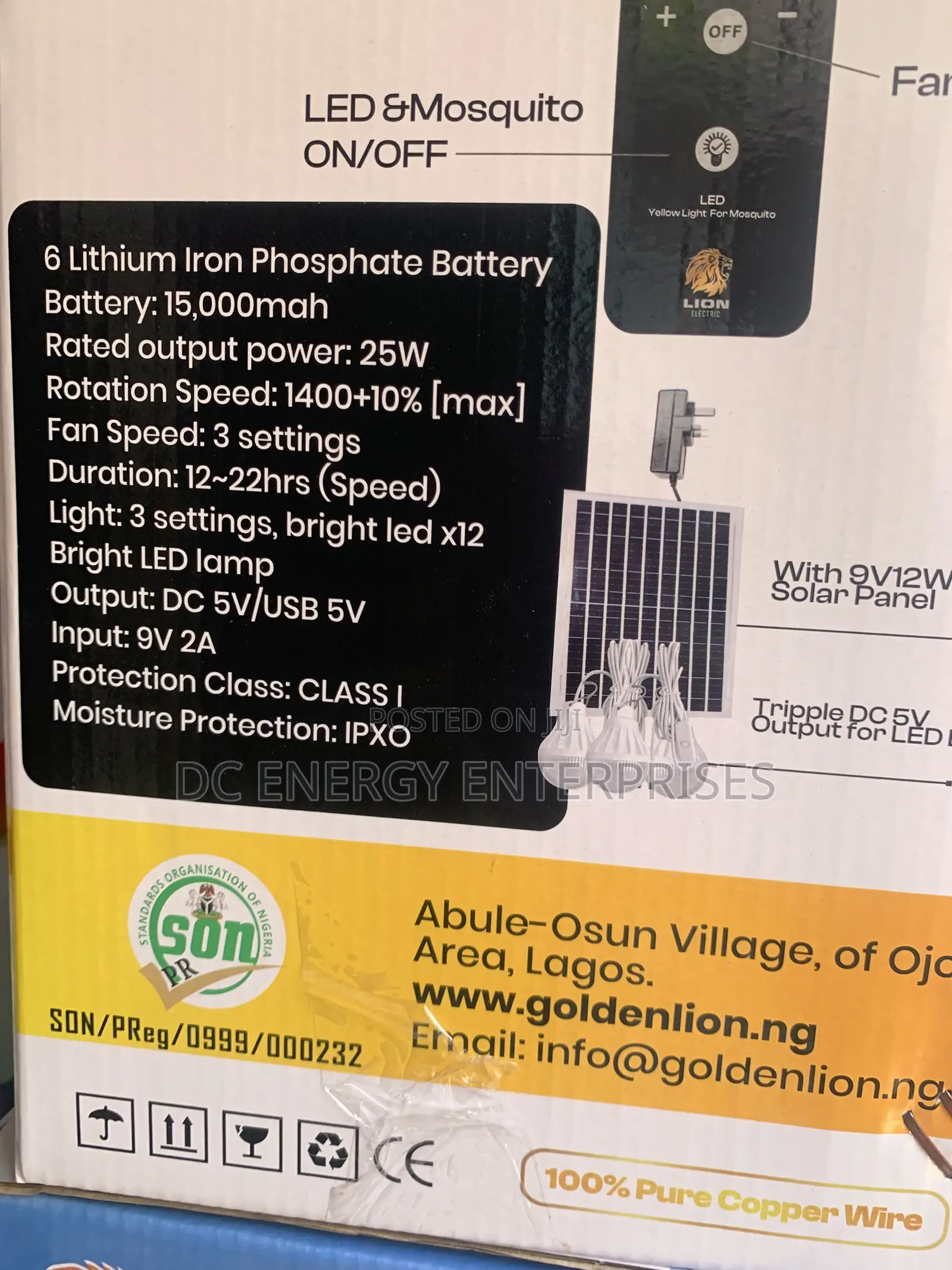 16inch Lion Solar Fan