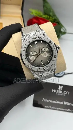Hublot Men’s Bold Chronograph Dial Leather Wristwatch –Date Display