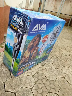 New in Ava 18inch Rechargeable Fan + Panel