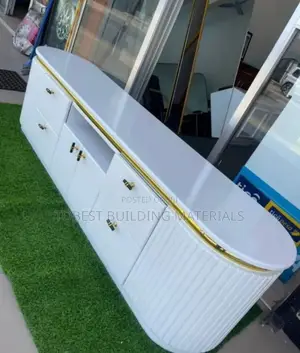 Luxury White & Gold TV Console / Media Uni