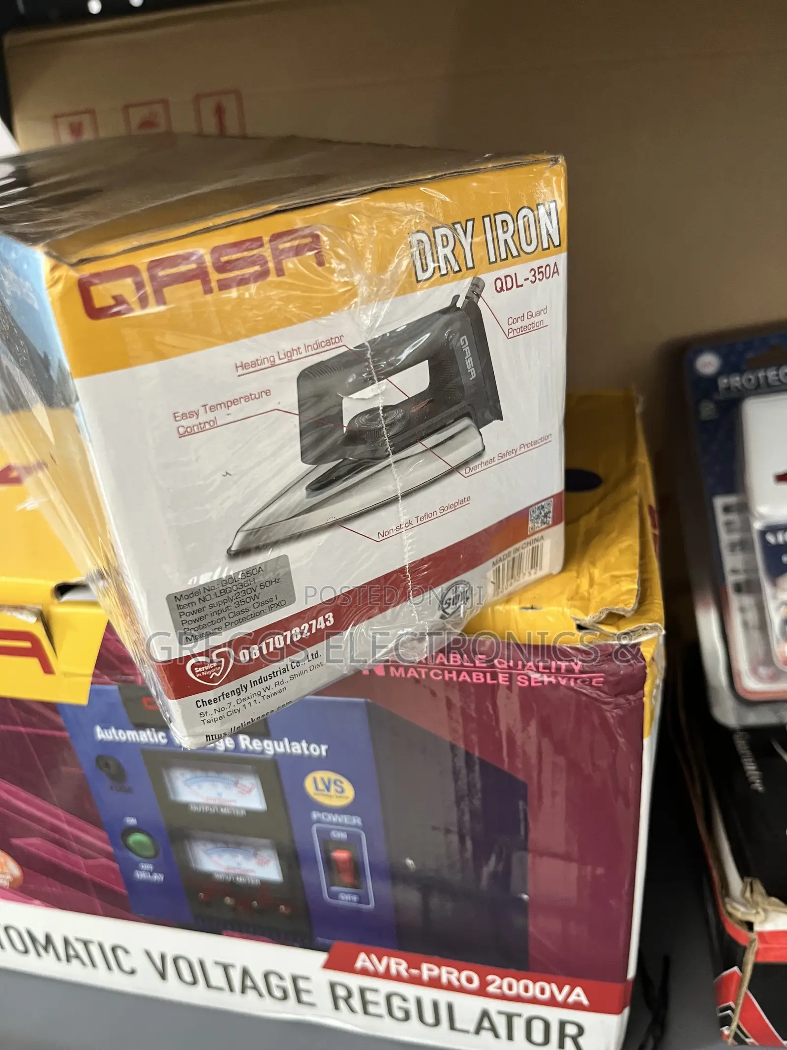 Qasa Dry Iron 300watt Inverter Friendly
