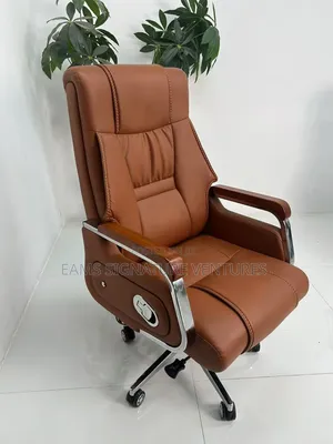 Big Executive Leather Office Chair, With Foot Rest.