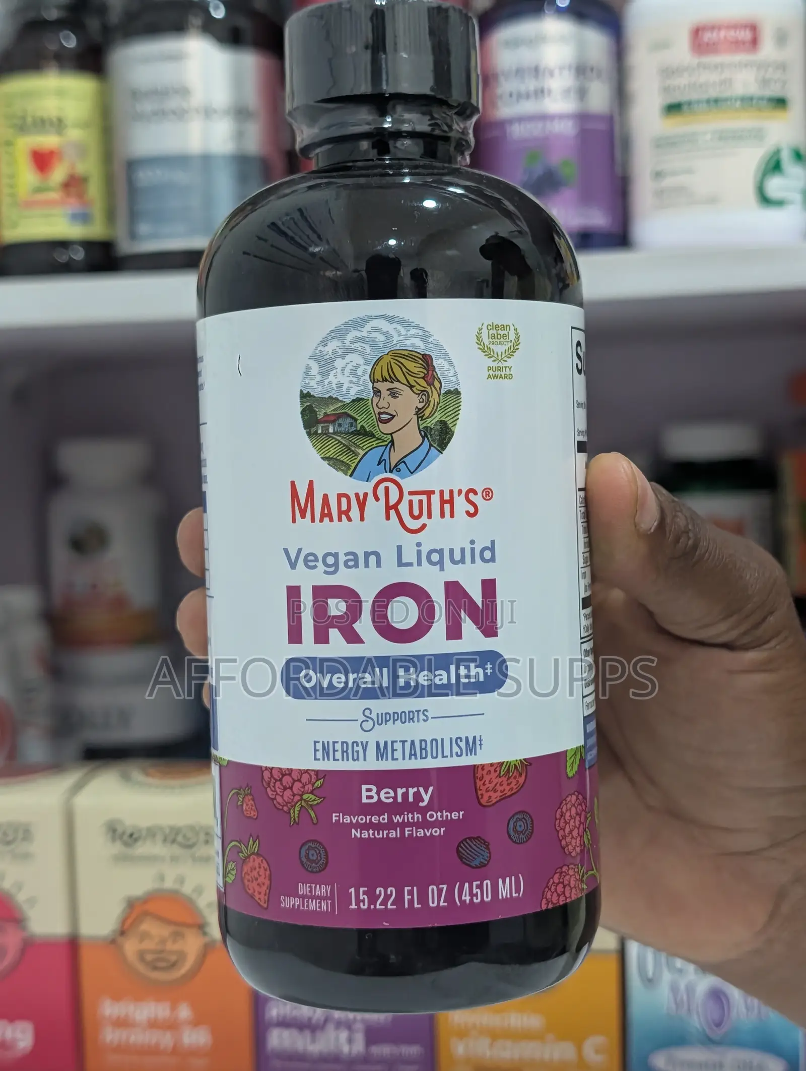 MaryRuth's Liquid Iron Supplement – Berry Flavour, 450ml