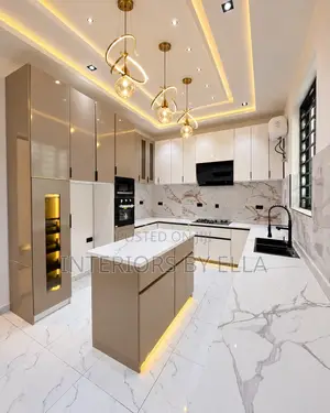 Luxury Modern Kitchen Cabinet + Island | Custom Build Lagos