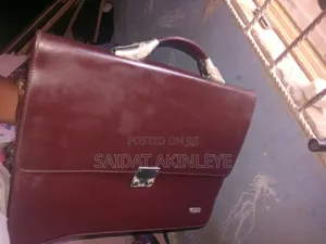 Brown Leather Brief Case With Smart Lock