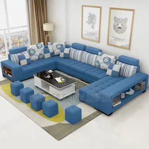 Luxury U Shaped Sofa With Ottoman