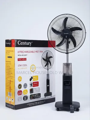 Century 18" Rechargeable Mist Fan With LED Light – Model FRC-45-K