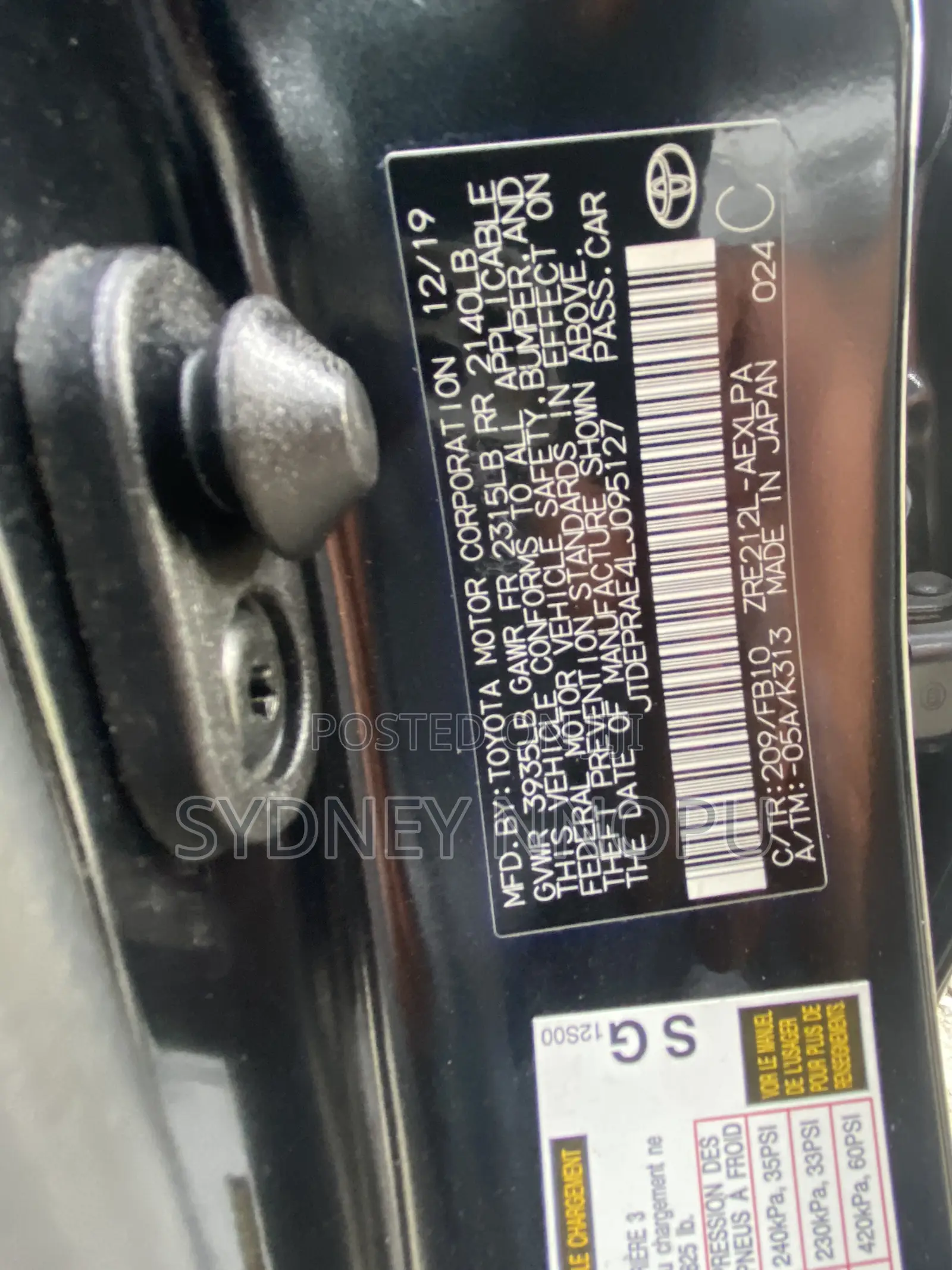 Toyota Corolla L 2020 Black