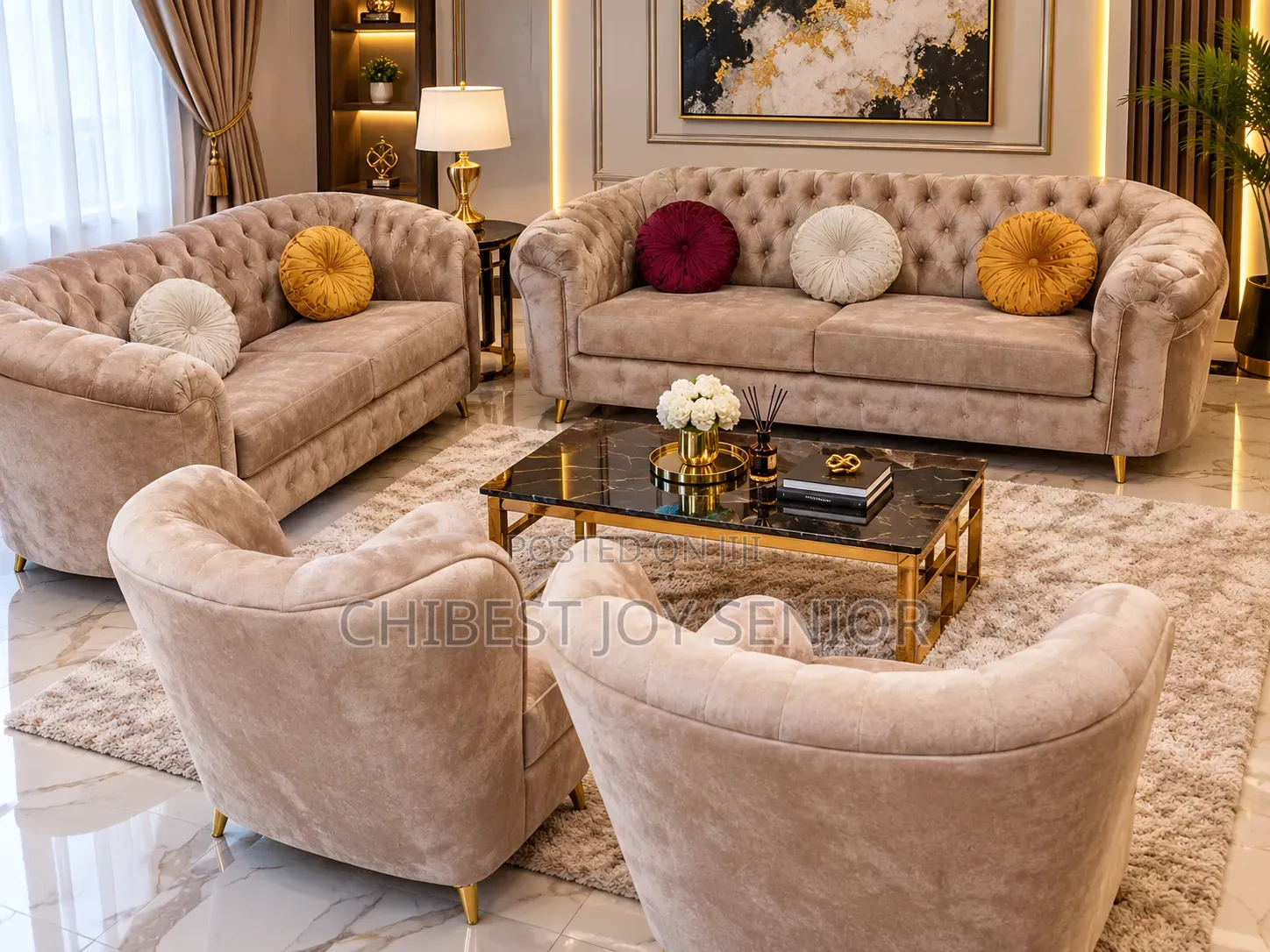 Complete Set of Fabric Sofa