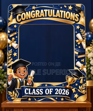 Graduation Party Photo Booth Props 3x2ft – Double-Sided Print