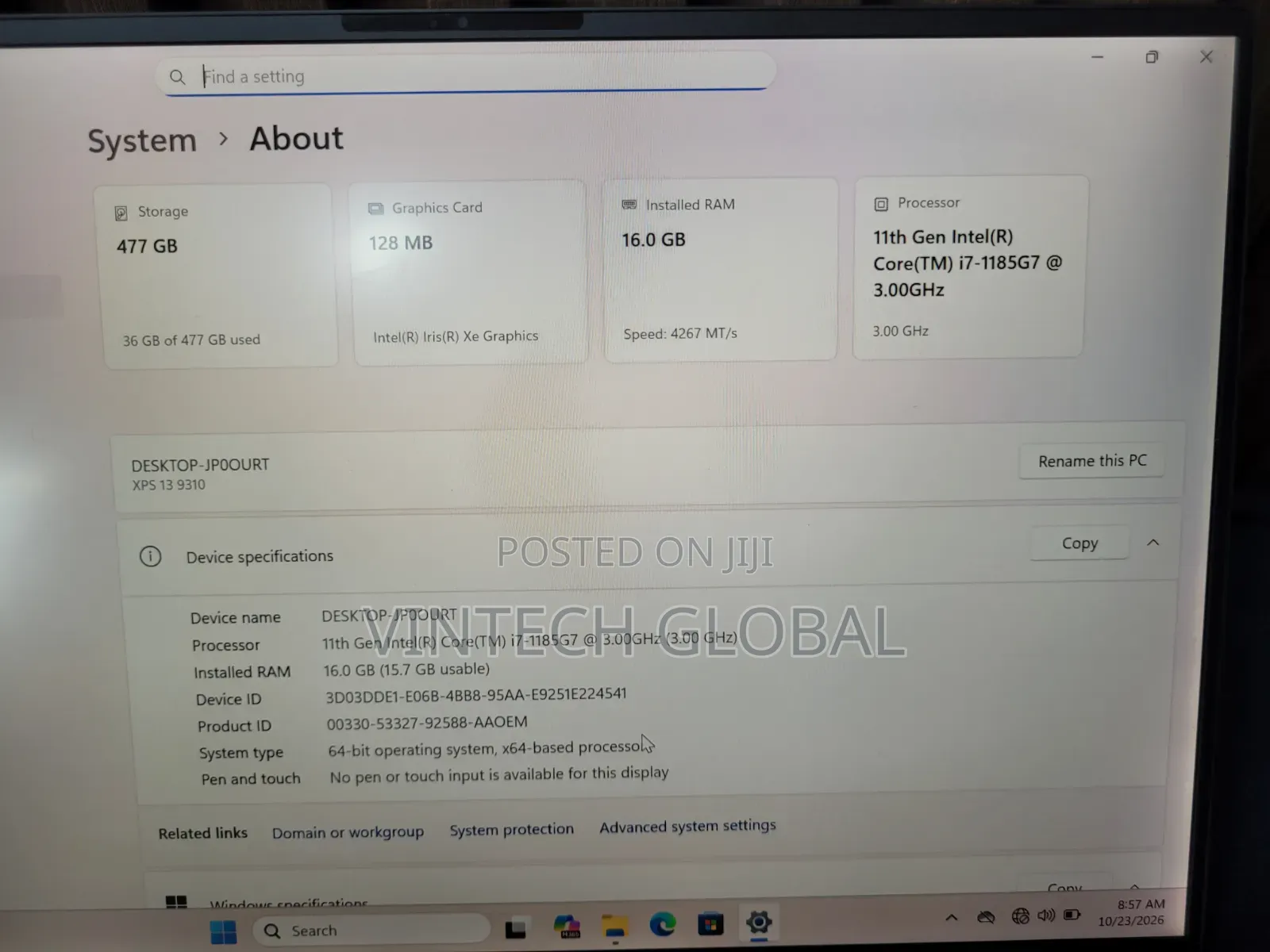 Laptop Dell XPS 13 16GB Intel Core i7 SSD 512GB