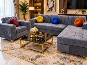 Elegant Grey Velvet Sofa
