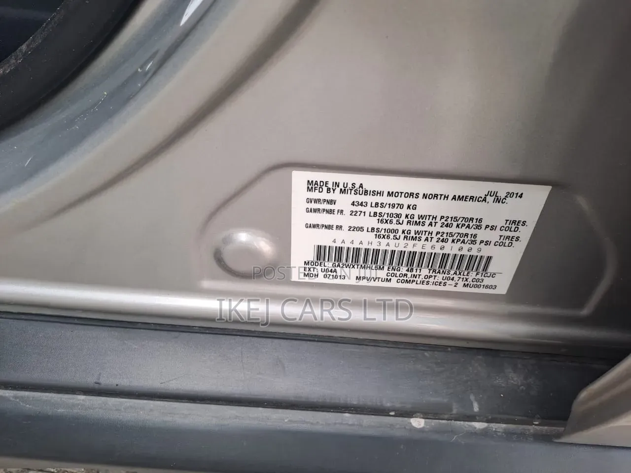Mitsubishi RVR 2014 Silver