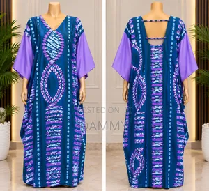 Adire Crepe Boubou Gown for Sale