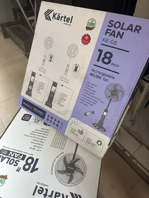 18inches .Kartel Solar and Rechargeable Fan