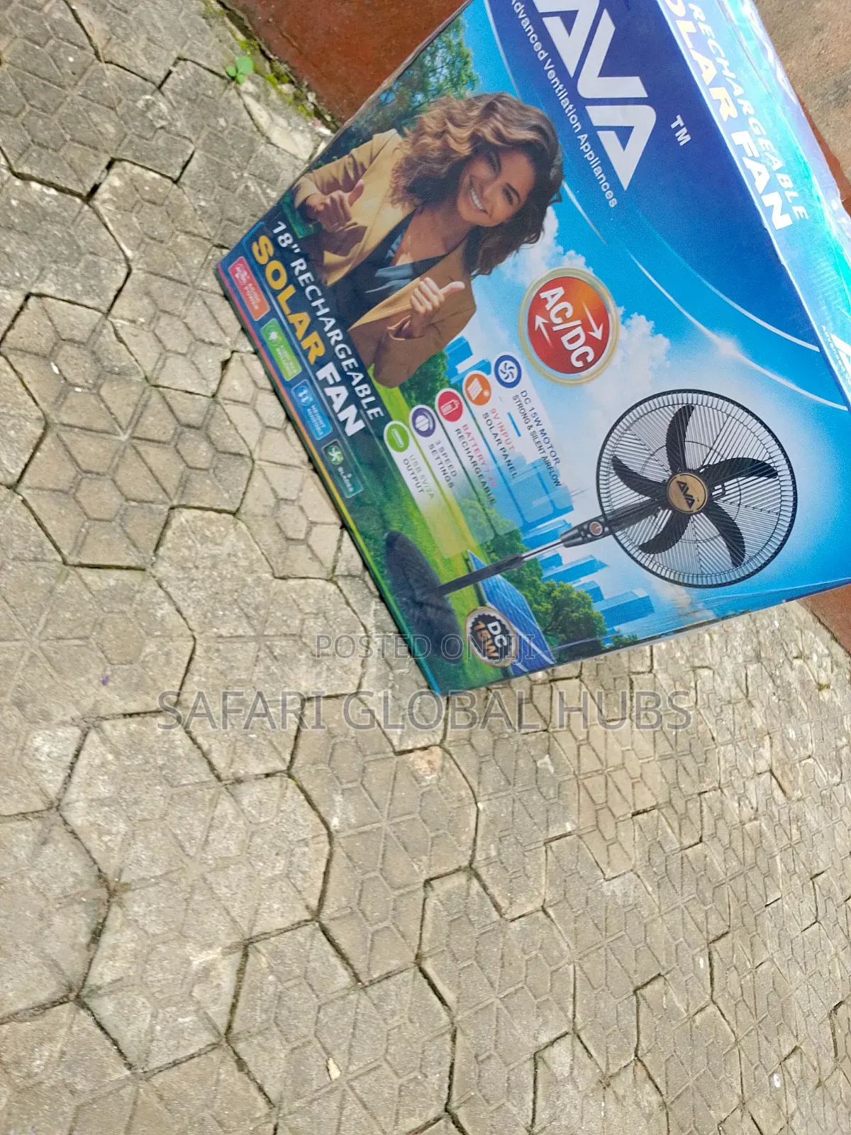 Solar Rechargeable Ava 18inch Standing Fan