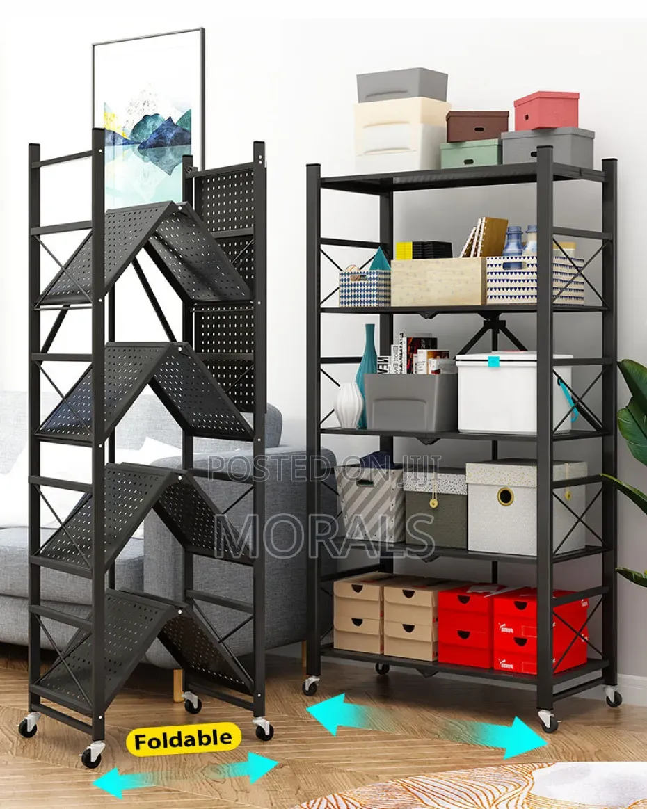 Premium Foldable Multi-Tier Storage Rack With Wheels