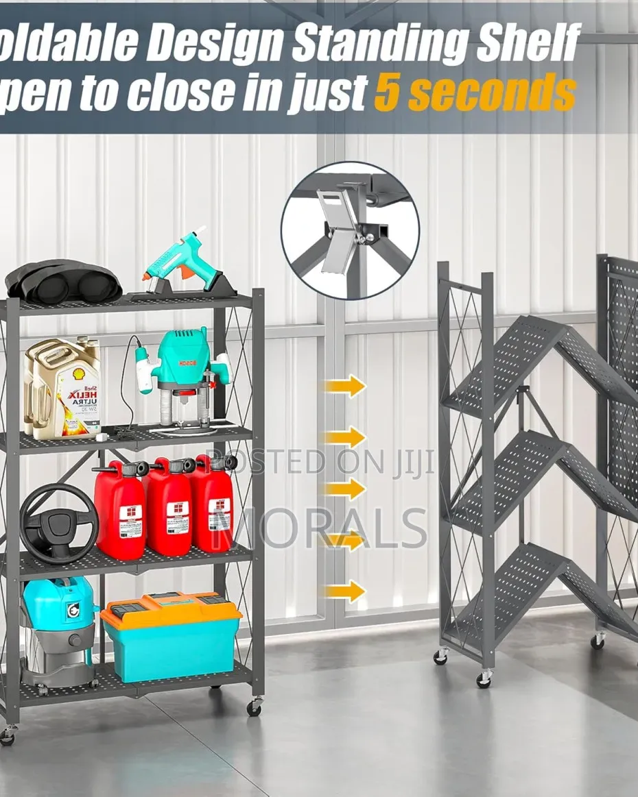 Premium Foldable Multi-Tier Storage Rack With Wheels
