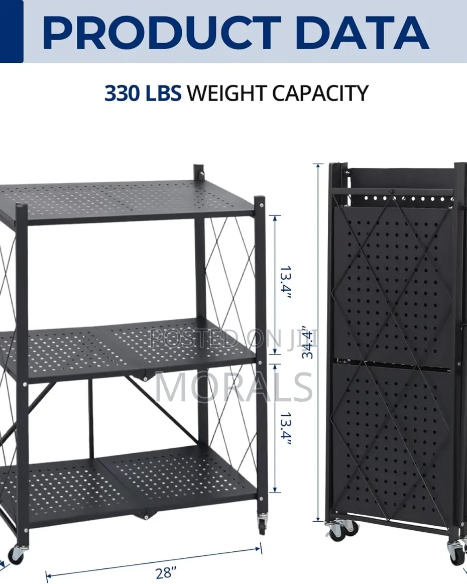 Premium Foldable Multi-Tier Storage Rack With Wheels