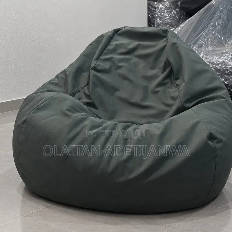 Grey Boneless Beanbag With Removable and Washable Cover