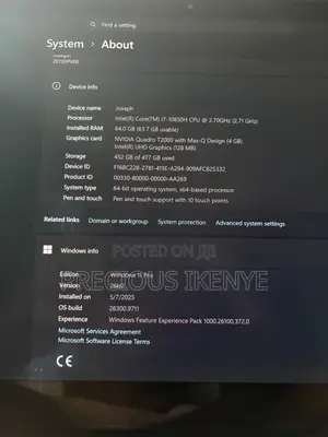 Laptop Lenovo ThinkPad P1 Gen 3 64GB Intel Core i7 SSD 512GB